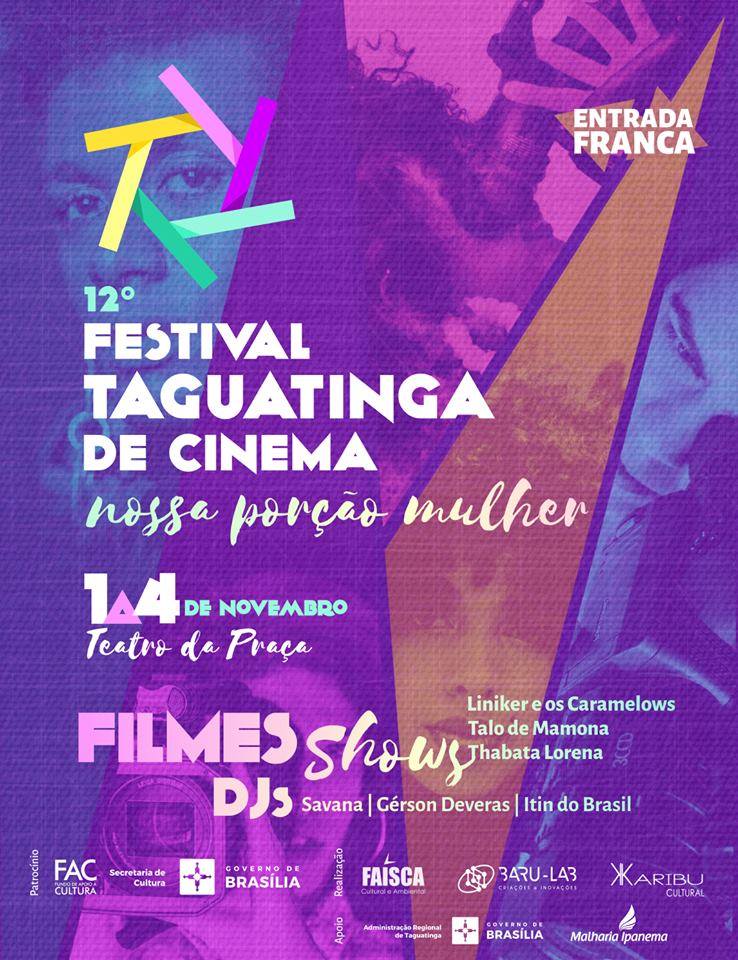 12 Festival Taguatinga de Cinema - 2017 Nossa Poro Mulher 1 a 4 de Novembro  Teatro da Praa - Taguatinga 