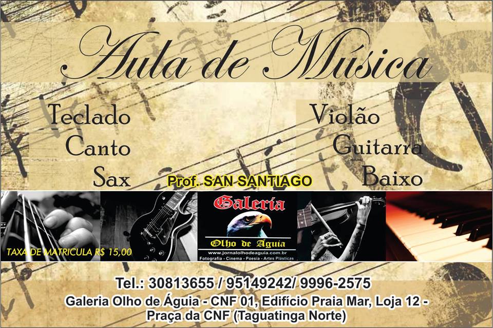 Inscri??o abertas para aulas de Musica na Galeria Olho de ?guia.