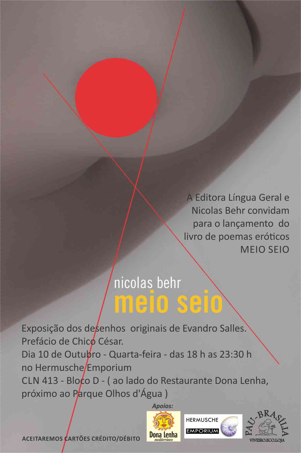 MEIO SEIO - poemas er?ticos, Nicolas Behr - 10 de Outubro no Hermusche Emporium