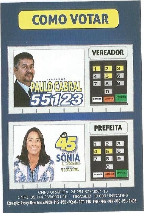 Vote pra Vereador o Fotojornalista Paulo Cabral 55123.