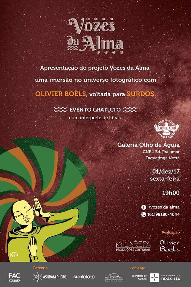  HOJE 1 de dezembro, s 19h, tem apresentao do projeto Vozes da Alma, na Galeria Olho de guia, com o fotgrafo Olivier Bols. Evento gratuito