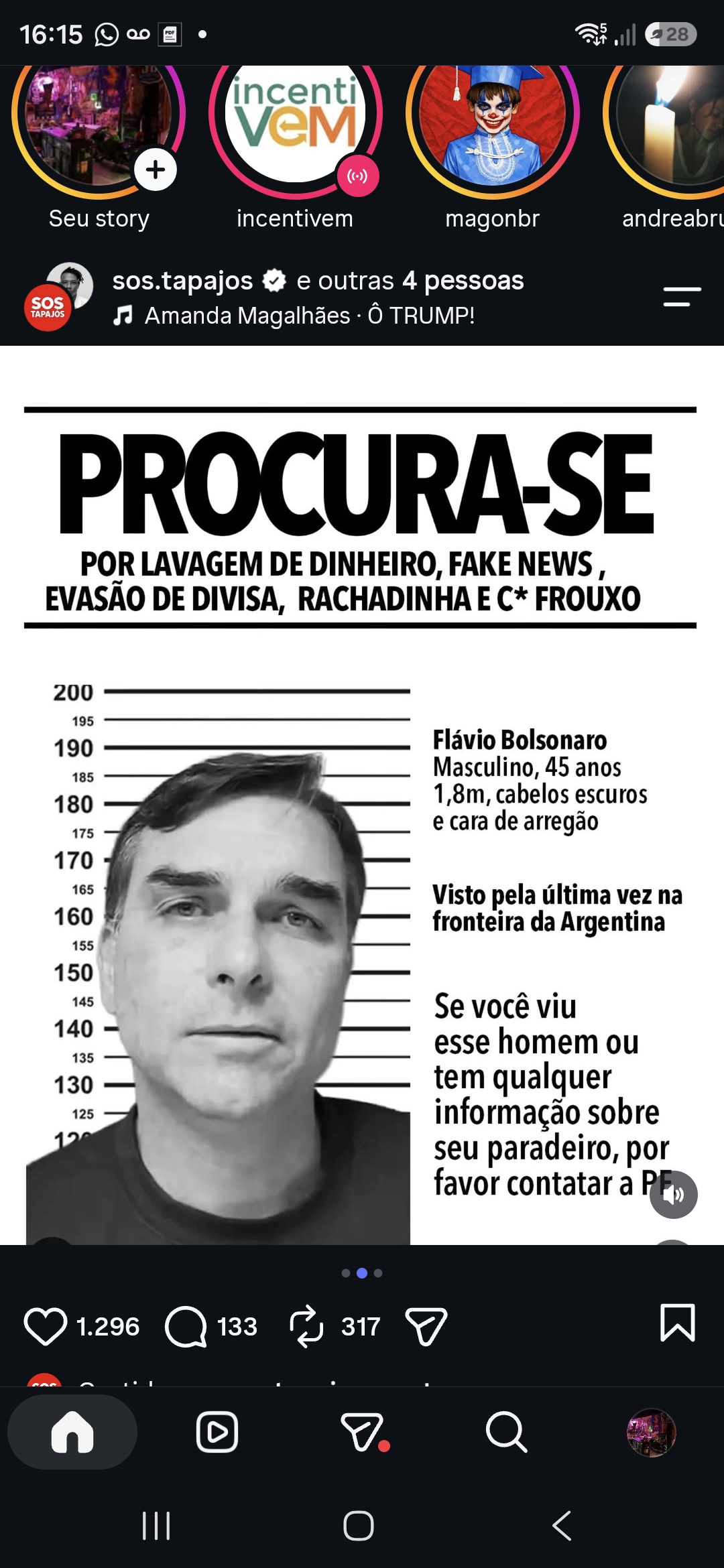 Flávio Bolsonaro chegou aos EUA “em segurança”, afirma advogado aliado de Trump
