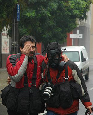 Chile vive onda de persegui??o a jornalistas, com pris?es, espancamentos e atentados a bomba.foto: Victor Salas.